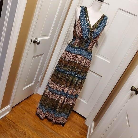 NWT Chris McLaughlin Print Tiered Midi Dress Size 6 - Picture 6 of 16